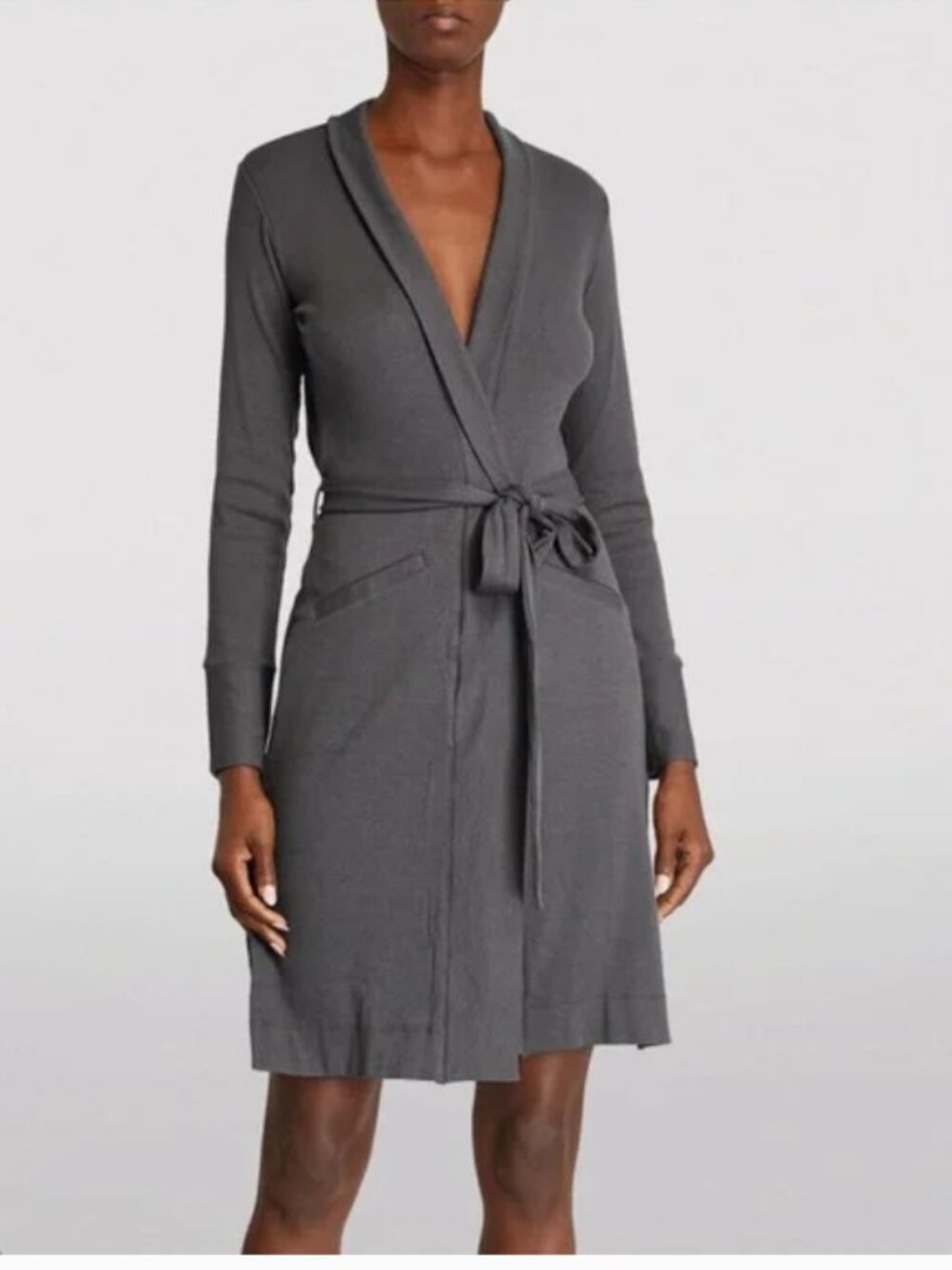 Commando Gray Luxury Ribbed Belted Long Line Cardigan Sz S